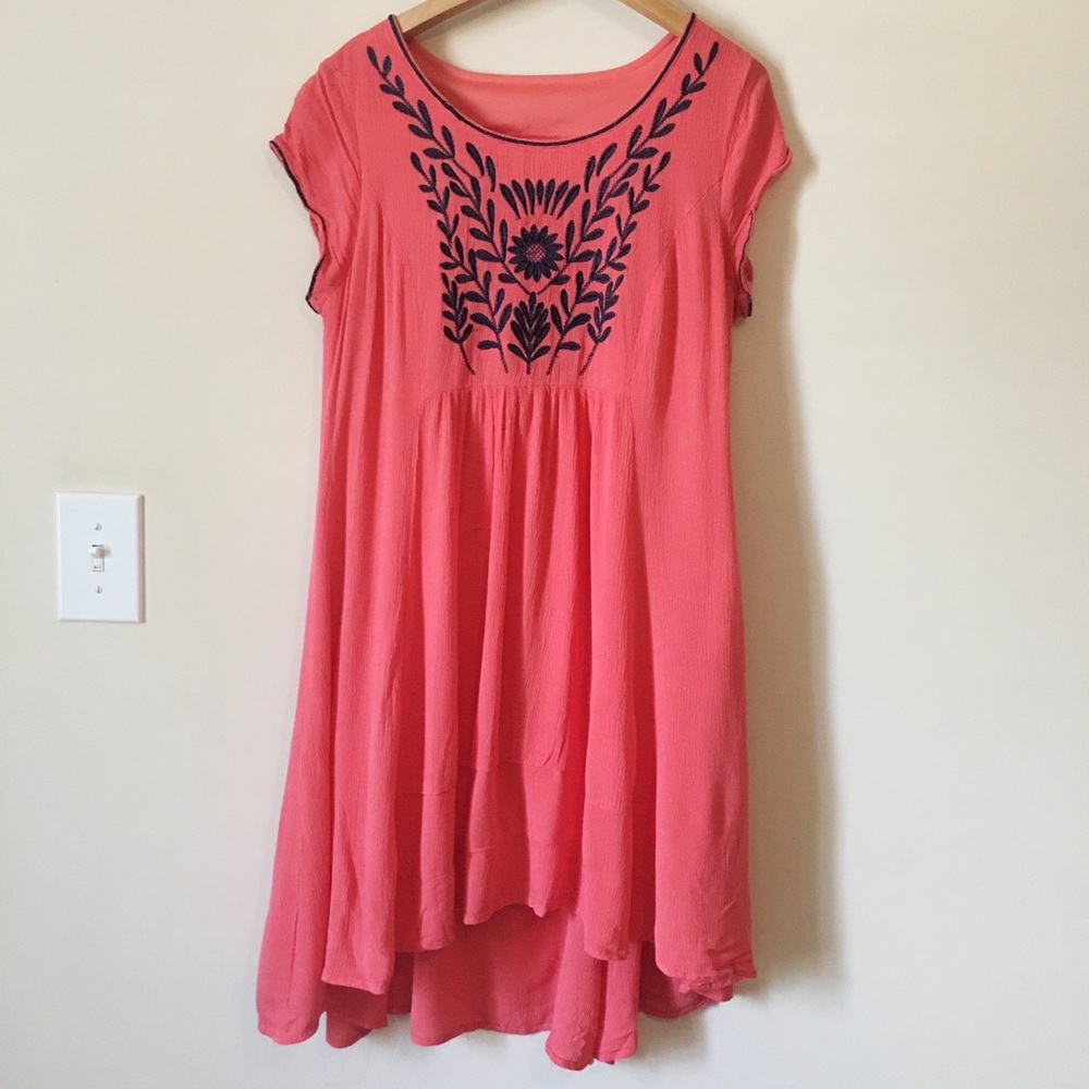 COPY - 🍓 Modcloth coral embroidered boho dress🍓
